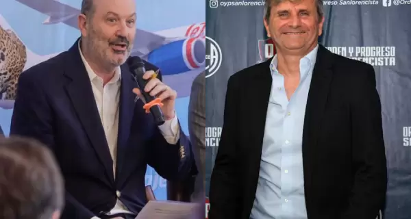 Federico Sturzenegger y Alejandro Tamer, miembro de su equipo y nuevo integrante de la Secretar�a de F�tbol de San Lorenzo
