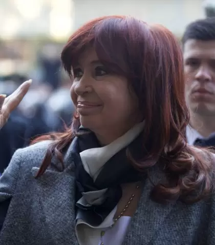 Cristina Fern�ndez de Kirchner al ingresar a Comodoro Py