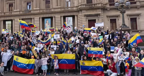 La manifestacin de Venezolanos en Australia en reclamo por el triunfo de la oposicin en las elecciones del 28 de julio