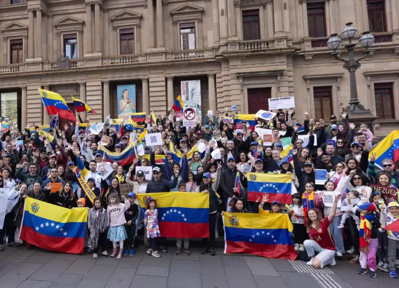 La manifestacin de Venezolanos en Australia en reclamo por el triunfo de la oposicin en las elecciones del 28 de julio