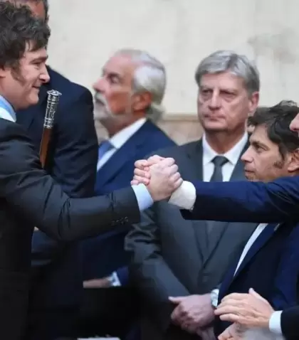 Javier Milei y Mauricio Macri, durante la asunci�n del libertario.