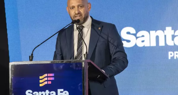 El ministro de Desarrollo Productivo de Santa Fe, Gustavo Puccini, en la apertura del Santa Fe Business Forum de Rosario