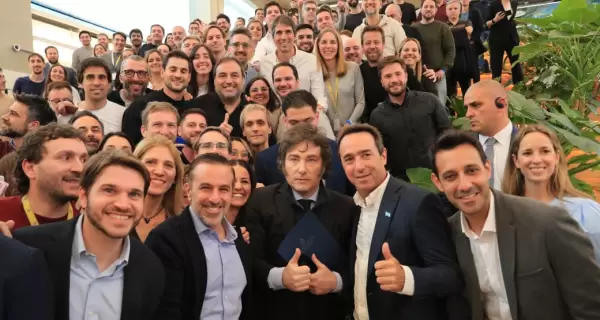Javier Milei y Marcos Galper�n, en el 25� aniversario de Mercado Libre.