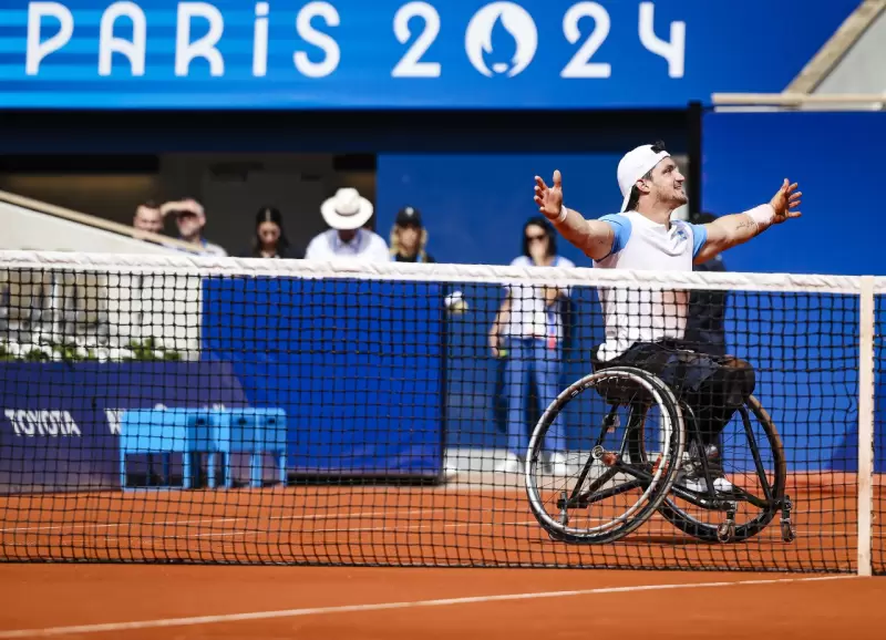 El festejo de Gustavo Fernndez tras su triunfo por el bronce en los Juegos Paralmpicos 2024