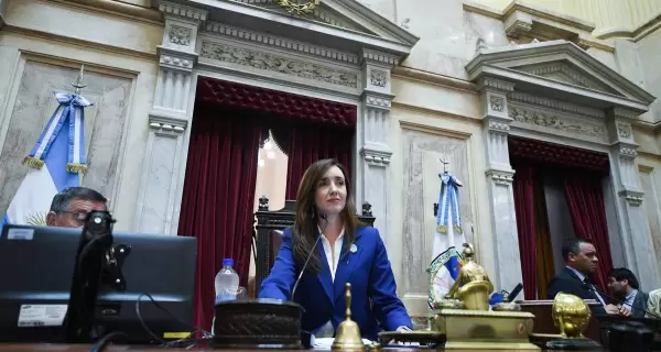 Victoria Villarruel en el estrado del Senado