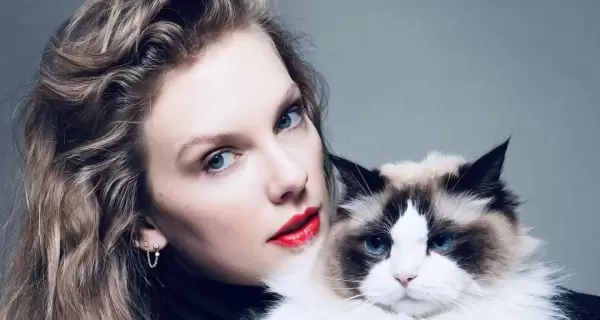 Taylor Swift junto a uno de sus gatos en el posteo que public en apoyo a Kamala Harris para las elecciones presidenciales de Estados Unidos