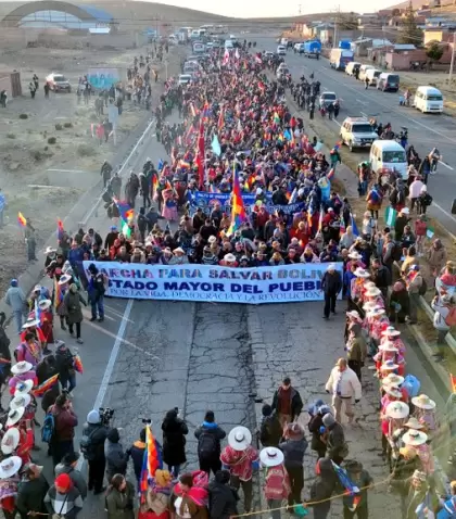 La "Marcha para salvar a Bolivia" que convoc ayer el expresidente de Bolivia Evo Morales contra el actual mandatario, Luis Arce