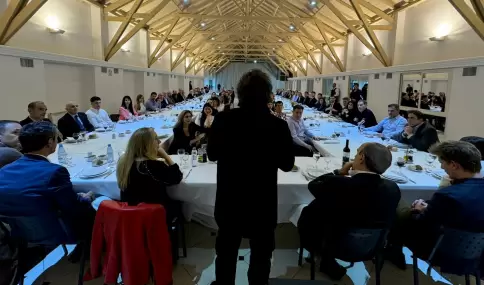 Javier Milei en la cena de Olivos