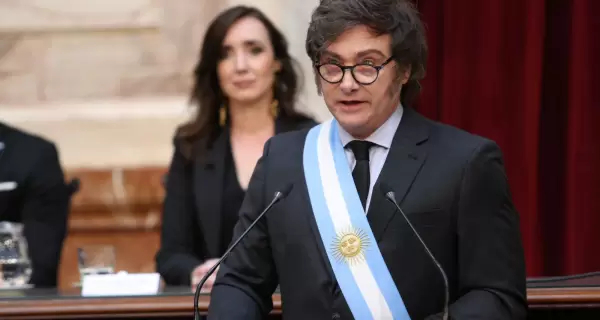 El presidente Javier Milei en la presentacin del presupuesto 2025 en el Congreso