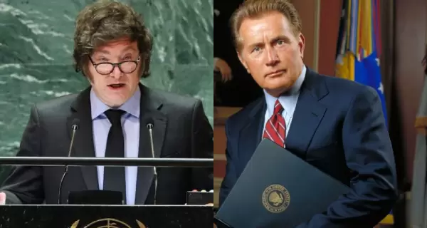 Javier Milei y Josiah Bartlet, el personaje principal de la serie estadounidense The West Wing