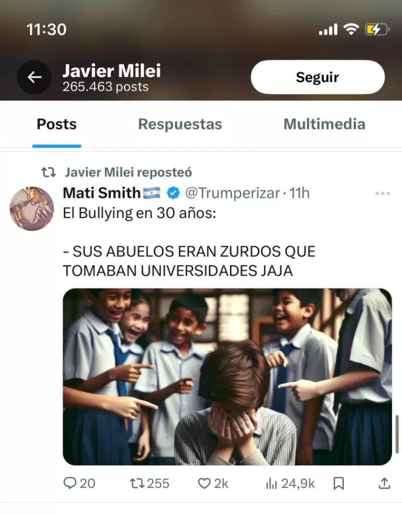 El posteo que retuite� Milei