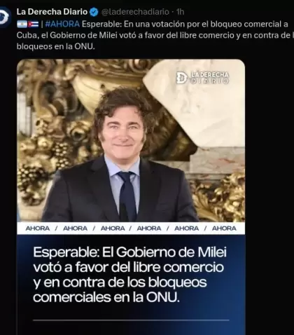 El tuit que La Derecha Diario elimin�.