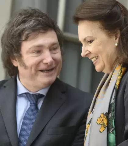 El presidente Javier Milei y Diana Mondino.
