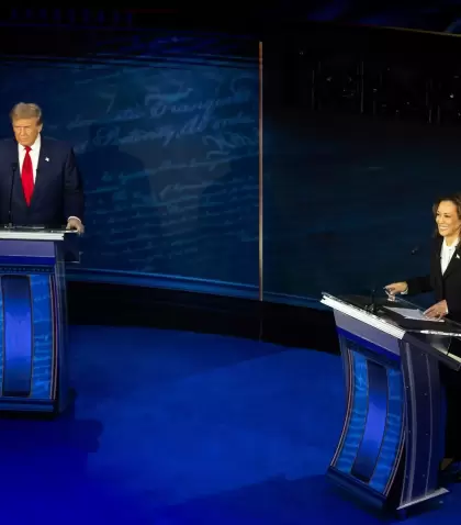 Donald Trump y Kamala Harris en el debate presidencial.