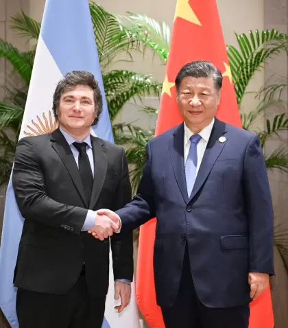 El presidente Javier Milei y su par chino, Xi Jinping.