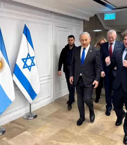 Milei y Netanyahu durante la visita del mandatario argentino a Israel en febrero