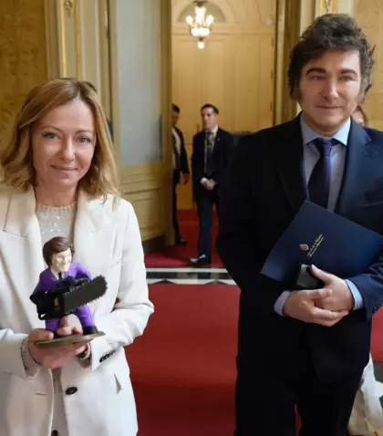 Giorgia Meloni y Javier Milei, en la Casa Rosada.
