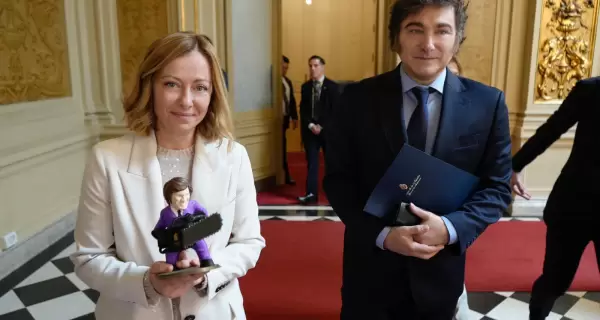 Giorgia Meloni y Javier Milei, en la Casa Rosada.