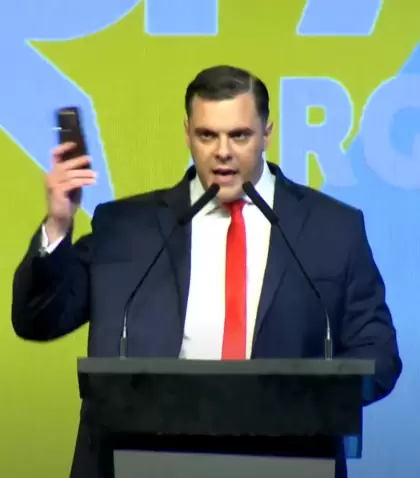 El 'Gordo Dan', durante su discurso en la CPAC Argentina.