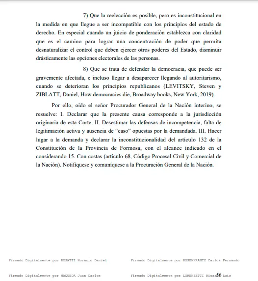 Extracto del fallo de la Corte.