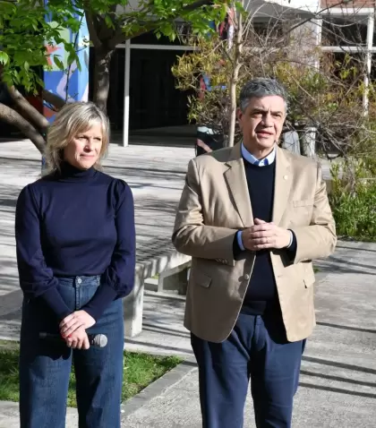 El jefe de Gobierno porte�o Jorge Macri y Mercedes Miguel, ministra de Educaci�n de CABA.