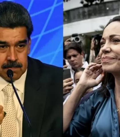 Nicol�s Maduro y Mar�a Corina Machado.