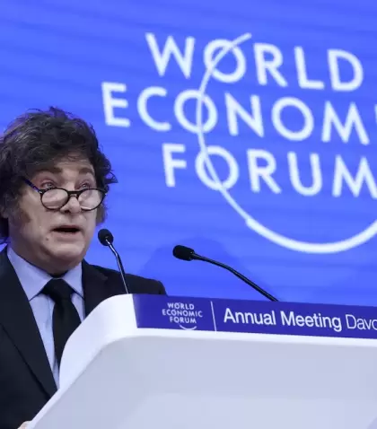 Milei en Davos.