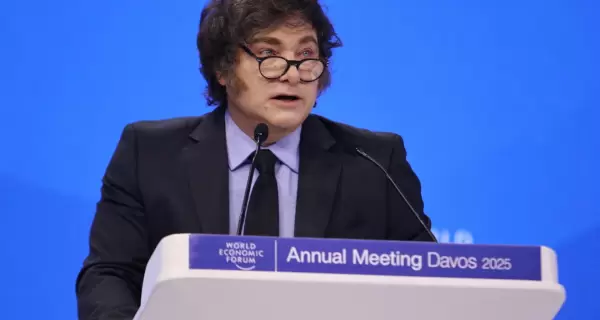 El presidente Javier Milei, en Davos.