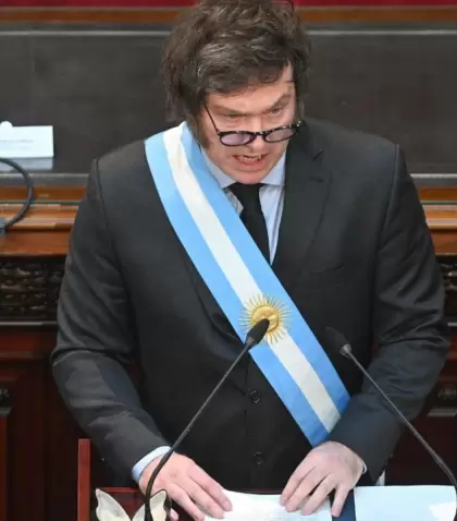 El presidente Javier Milei en la Apertura de Sesiones del a�o pasado.