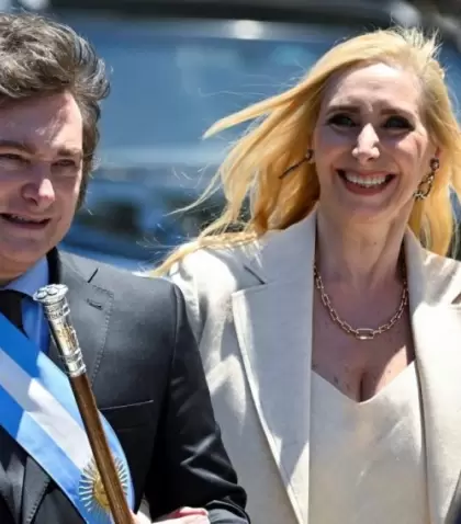 Javier Milei junto a Karina, su hermana y secretaria General de la Presidencia.