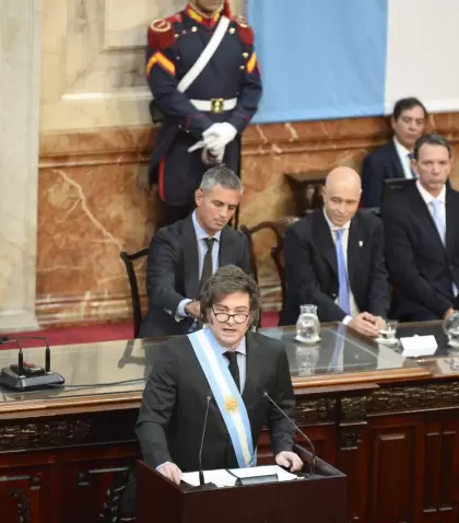 El presidente Javier Milei durante la Apertura de Sesiones Legislativas 2025.