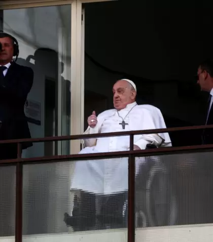 El papa Francisco hoy tras recibir el alta.