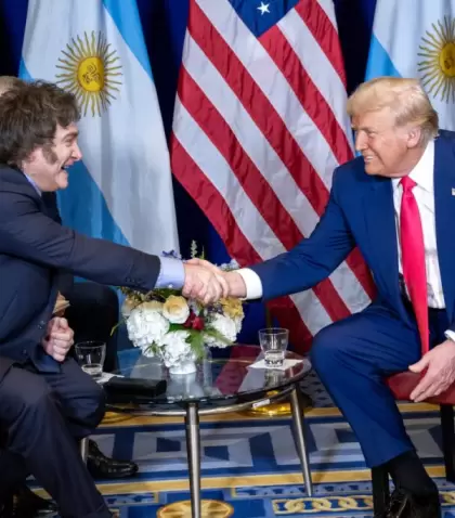 Milei y Trump en la CPAC en Washington.