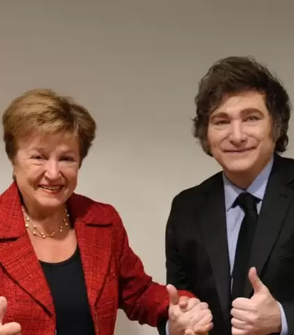 Kristalina Georgieva y Javier Milei.