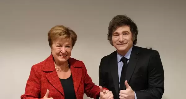 Kristalina Georgieva y Javier Milei.
