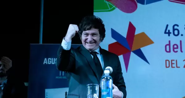 Javier Milei en la Feria del Libro de 2022.