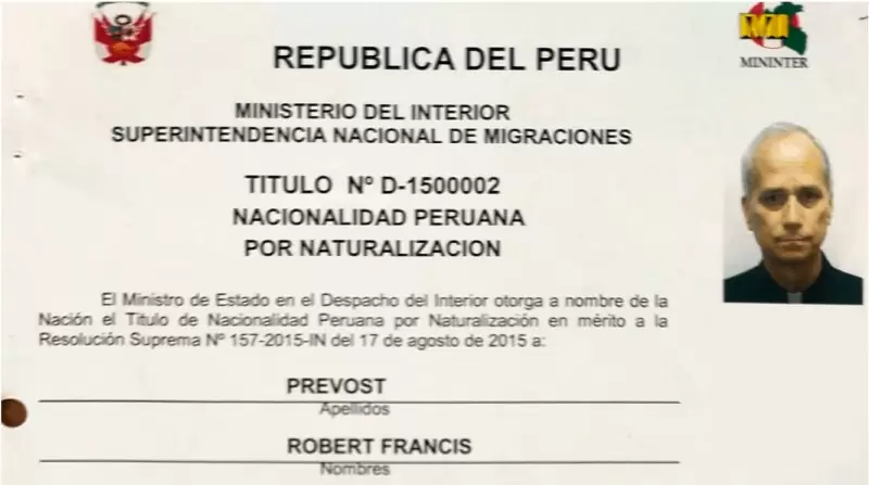 El documento peruano de Robert Prevost
