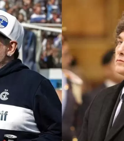 Diego Maradona y Javier Milei