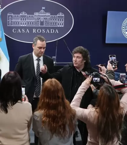 Javier Milei y Manuel Adorni en Casa Rosada