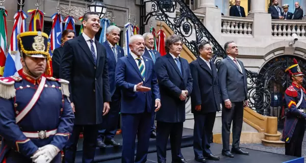 Lula da Silva en Argentina en una reuni�n del Mercosur.