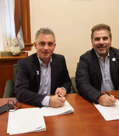 Sebasti�n Pareja, presidente de LLA en PBA, y Cristian Ritondo, presidente del PRO.
