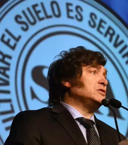 El presidente Javier Milei, en La Rural.