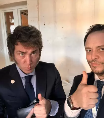 Javier Milei y Demian Reidel.