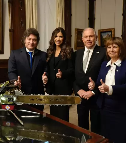 Javier Milei, Kristi Noem, Gerardo Werthein y Patricia Bullrich