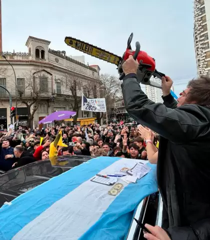 Javier Milei durante un acto de campa�a en 2023.