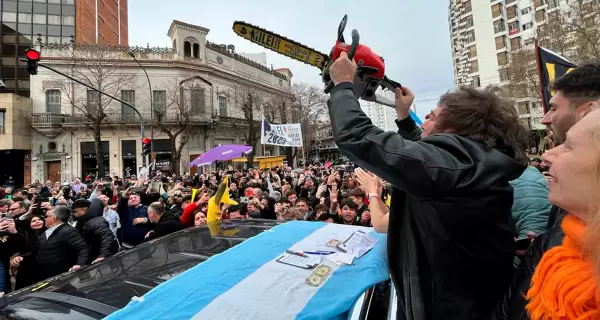 Javier Milei durante un acto de campa�a en 2023.