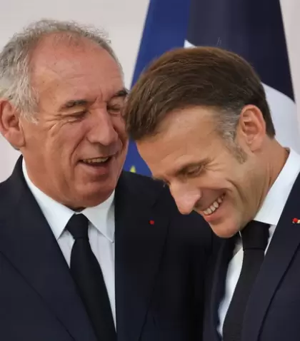 Fran�ois Bayrou y Emmanuel Macron.