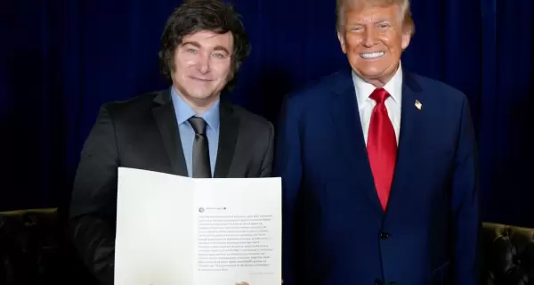 El presidente Javier Milei junto a su par estadounidense, Donald Trump.