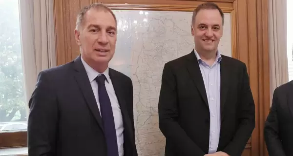 El ministro del Interior, Diego Santilli, y el jefe de Gabinete, Manuel Adorni.