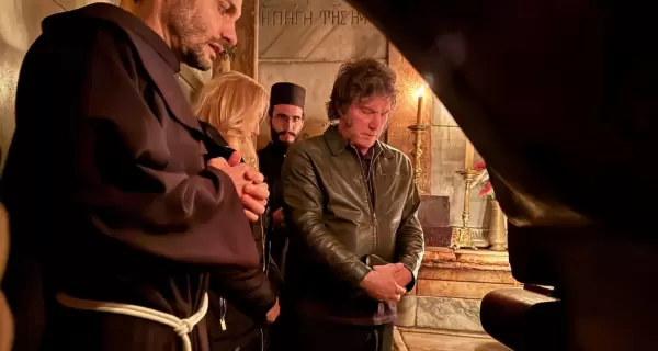 Javier Milei en la Iglesia del Santo Sepulcro, Israel.